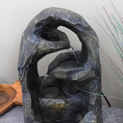 Sunnydaze Decor Sunnydaze Indoor Home Office Decorative Resin Cavernous Rock Tiers Tabletop Water Fountain Feature - 12" 7 Sunnydaze Decor Sunnydaze Indoor Home Office Decorative Resin Cavernous Rock Tiers Tabletop Water Fountain Feature - 12" - Image 5