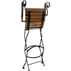 Sunnydaze Decor Sunnydaze Outdoor Deluxe Chestnut Wood Folding Patio Table And Bar Chairs Set - Brown - 3pc -Sunnydaze Decor GUEST db2875eb a485 46f6 a162 07fa6f8f84ed
