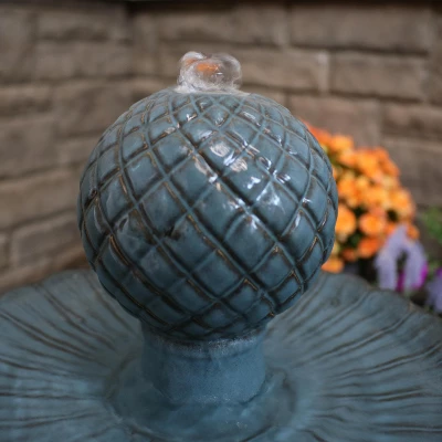 Sunnydaze Decor Sunnydaze 27"H Electric Green Ceramic 2-Tier Resting Birds Outdoor Water Fountain 10 Sunnydaze Decor Sunnydaze 27"H Electric Green Ceramic 2-Tier Resting Birds Outdoor Water Fountain - Image 8