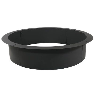 Sunnydaze Decor Sunnydaze Outdoor Heavy-Duty Steel Portable Above Ground Or In-Ground Round Fire Pit Liner Ring - Black 4 Sunnydaze Decor Sunnydaze Outdoor Heavy-Duty Steel Portable Above Ground Or In-Ground Round Fire Pit Liner Ring - Black - Image 2