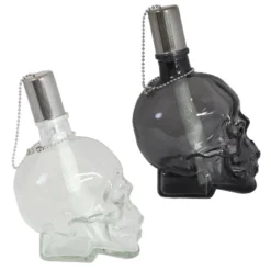 Sunnydaze Decor Sunnydaze Grinning Skull Glass Tabletop Torches - Clear And Black -Sunnydaze Decor GUEST dce6be14 832b 4f7f bdf6 f8edb81be2fc