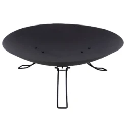 Sunnydaze Decor Sunnydaze Outdoor Camping Backyard Steel Round Classic Ebony Raised Fire Pit Bowl With 3 Folding Legs - Black - 24" -Sunnydaze Decor GUEST dce7404c a82d 4a88 a395 3693dcfcc09c