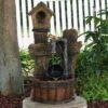 Sunnydaze Decor Sunnydaze 29"H Electric Polyresin Bird House With Leaking Pipe Outdoor Water Fountain With LED Light
