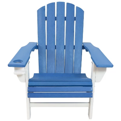 Sunnydaze Decor Sunnydaze Plastic All-Weather Heavy-Duty Outdoor Adirondack Chair With Drink Holder 8 Sunnydaze Decor Sunnydaze Plastic All-Weather Heavy-Duty Outdoor Adirondack Chair With Drink Holder - Image 6