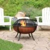 Sunnydaze Decor Sunnydaze Outdoor Portable Camping Or Backyard Large Round Fire Pit Bowl With Spark Screen, Wood Grate, And Log Poker - 32" - Copper Finish -Sunnydaze Decor GUEST e0d567cb f9cc 4e45 a63d ad09a667bb03