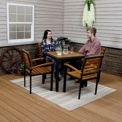 Sunnydaze Decor Sunnydaze Julian 5pc Resin Wicker And Acacia Wood Outdoor Patio Dining Set 12 Sunnydaze Decor Sunnydaze Julian 5pc Resin Wicker And Acacia Wood Outdoor Patio Dining Set - Image 10
