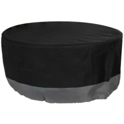 Sunnydaze Decor Sunnydaze Outdoor Heavy-Duty Weather-Resistant 300D Polyester Round 2-Tone Fire Pit Cover - Gray And Black -Sunnydaze Decor GUEST e2e45e79 1569 41c5 b524 852e2e1082f3