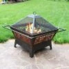 Sunnydaze Decor Sunnydaze Outdoor Camping Or Backyard Steel Northern Galaxy Fire Pit With Cooking Grill Grate, Spark Screen, And Log Poker - 32" -Sunnydaze Decor GUEST e4058a8c b1a7 439b b129 6722db730e73