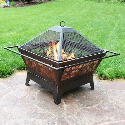 Sunnydaze Decor Sunnydaze Outdoor Camping Or Backyard Steel Northern Galaxy Fire Pit With Cooking Grill Grate, Spark Screen, And Log Poker - 32" 3 Sunnydaze Decor Sunnydaze Outdoor Camping Or Backyard Steel Northern Galaxy Fire Pit With Cooking Grill Grate, Spark Screen, And Log Poker - 32"