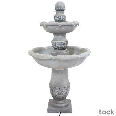 Sunnydaze Decor Sunnydaze 50"H Electric Fiberglass Reinforced Concrete 2-Tier French Garden Design Outdoor Water Fountain, Dusty Gray 9 Sunnydaze Decor Sunnydaze 50"H Electric Fiberglass Reinforced Concrete 2-Tier French Garden Design Outdoor Water Fountain, Dusty Gray - Image 7