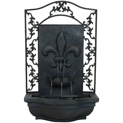 Sunnydaze Decor Sunnydaze 33"H Electric Polystone French Lily Design Outdoor Wall-Mount Water Fountain 11 Sunnydaze Decor Sunnydaze 33"H Electric Polystone French Lily Design Outdoor Wall-Mount Water Fountain - Image 9