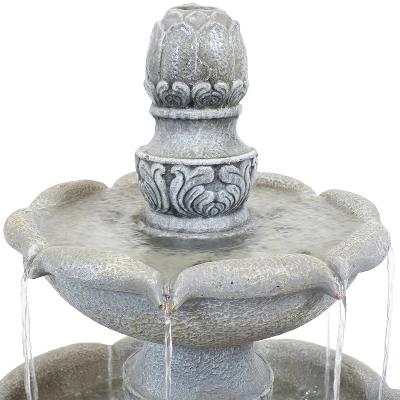Sunnydaze Decor Sunnydaze 50"H Electric Fiberglass Reinforced Concrete 2-Tier French Garden Design Outdoor Water Fountain, Dusty Gray 4 Sunnydaze Decor Sunnydaze 50"H Electric Fiberglass Reinforced Concrete 2-Tier French Garden Design Outdoor Water Fountain, Dusty Gray - Image 2