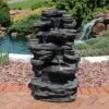 Sunnydaze Decor Sunnydaze 39"H Electric Polystone Rock Falls Waterfall Outdoor Water Fountain With LED Lights -Sunnydaze Decor GUEST e4ca8025 624f 46ae 91e4 3e5461612b7f