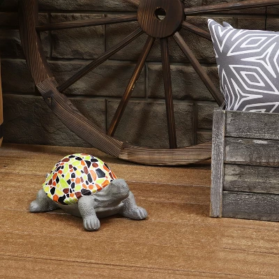 Sunnydaze Decor Sunnydaze 10.5" Mildred The Magnanimous Mosaic Polystone Turtle Statue With Hand-Painted Shell 3 Sunnydaze Decor Sunnydaze 10.5" Mildred The Magnanimous Mosaic Polystone Turtle Statue With Hand-Painted Shell