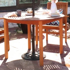 Sunnydaze Decor Sunnydaze Outdoor Heavy-Duty Cast Iron Decorative Patio Yard Round Umbrella Base Stand - 18" - Black -Sunnydaze Decor GUEST e5577276 b9cf 4f88 95b6 b04b16addd35