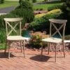 Sunnydaze Decor Sunnydaze Crossback Design Plastic All-Weather Commercial-Grade Bellemead Indoor/Outdoor Patio Dining Chair, Tan, 2pk -Sunnydaze Decor GUEST e5fe3fd9 8472 4c49 9cc1 49143bc3fffa