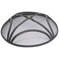 Sunnydaze Decor Sunnydaze Outdoor Heavy-Duty Reinforced Steel Round Fire Pit Spark Screen With Ring Handle - Black -Sunnydaze Decor GUEST e8cd99c6 b120 4105 bb16 11b126f254d4