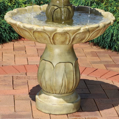 Sunnydaze Decor Sunnydaze 46"H Electric Polystone 3-Tier Classic Tulip Outdoor Water Fountain 10 Sunnydaze Decor Sunnydaze 46"H Electric Polystone 3-Tier Classic Tulip Outdoor Water Fountain - Image 8