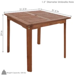 Sunnydaze Decor Sunnydaze Outdoor Meranti Wood With Teak Oil Finish Rustic Square Backyard Patio Dining Table - 31" - Brown -Sunnydaze Decor GUEST e9ab6f64 8bd4 4bcf a0b7 9d75a7448fa9