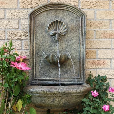 Sunnydaze Decor Sunnydaze 27"H Electric Polystone Seaside Outdoor Wall-Mount Water Fountain 3 Sunnydaze Decor Sunnydaze 27"H Electric Polystone Seaside Outdoor Wall-Mount Water Fountain