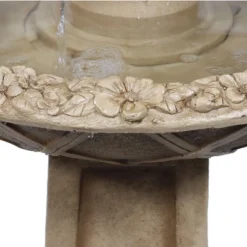 Sunnydaze Decor Sunnydaze 28"H Electric Polyresin 2-Tier Beveled Flower Outdoor Bird Bath Water Fountain -Sunnydaze Decor GUEST eb3cd7fc af23 4b92 8708 ad84238d484e