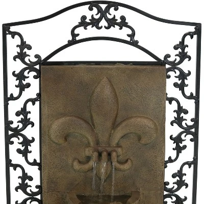 Sunnydaze Decor Sunnydaze 33"H Electric Polystone French Lily Design Outdoor Wall-Mount Water Fountain 4 Sunnydaze Decor Sunnydaze 33"H Electric Polystone French Lily Design Outdoor Wall-Mount Water Fountain - Image 2
