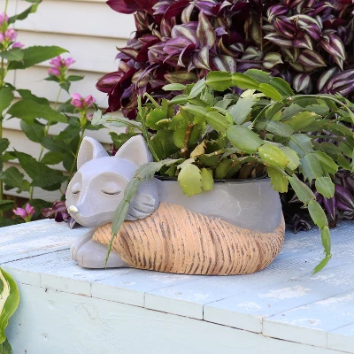 Sunnydaze Decor Sunnydaze Finley The Fox Planter Statue - Indoor/Indoor Decorative Figurine - 12" 3 Sunnydaze Decor Sunnydaze Finley The Fox Planter Statue - Indoor/Indoor Decorative Figurine - 12"