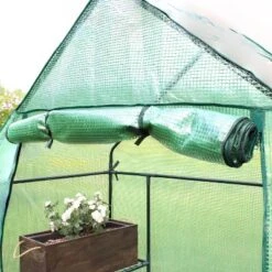 Sunnydaze Decor Sunnydaze Outdoor Portable Tiered Growing Rack Deluxe Walk-In Greenhouse With Roll-Up Door - 4 Shelves - Green -Sunnydaze Decor GUEST ef428707 235d 4983 afea 5442dbfaaf07