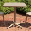 Sunnydaze Decor Sunnydaze 28" Square Plastic All-Weather Commercial-Grade Indoor/Outdoor Patio Dining Table With Foldable Design, Tan -Sunnydaze Decor GUEST f00b9983 d012 45b3 956f c60ee4d79f8b
