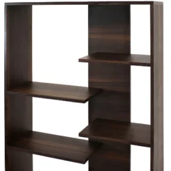 Sunnydaze Decor Sunnydaze Indoor Rosalee 9-Tier Open Bookshelf With Staggered Shelves - Coffee Brown -Sunnydaze Decor GUEST f0199b4f f1e5 4e58 8508 1fa20682dc23