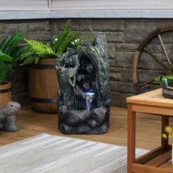 Sunnydaze Decor Sunnydaze 28"H Electric Glass Reinforced Concrete Cavern Of Mystery Outdoor Water Fountain With LED Light -Sunnydaze Decor GUEST f03b6415 5e25 485f 916d 9fe7f45b25c6