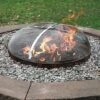 Sunnydaze Decor Sunnydaze Outdoor Heavy-Duty Steel Mesh Round Camp Fire Pit Spark Screen Lid With Grabber Ring Top - Silver -Sunnydaze Decor GUEST f0458773 7637 4e10 b77d 5e8b79373039