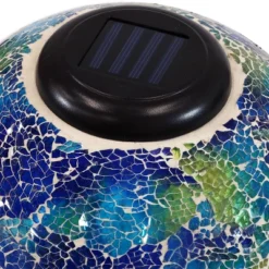 Sunnydaze Decor Sunnydaze Crackled Glass Azul Terra Design Indoor/Outdoor Garden Gazing Globe With LED Solar Light - 10" Diameter - Blue And Green 12 Sunnydaze Decor Sunnydaze Crackled Glass Azul Terra Design Indoor/Outdoor Garden Gazing Globe With LED Solar Light - 10" Diameter - Blue And Green -Sunnydaze Decor GUEST f1cf3f90 b362 4761 9c18 32172708ea64