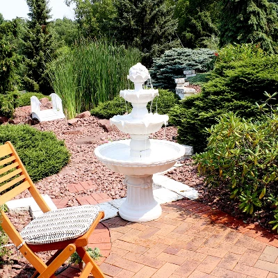 Sunnydaze Decor Sunnydaze 52"H Electric Fiberglass 4-Tier Fruit Top Outdoor Water Fountain, White Finish 3 Sunnydaze Decor Sunnydaze 52"H Electric Fiberglass 4-Tier Fruit Top Outdoor Water Fountain, White Finish