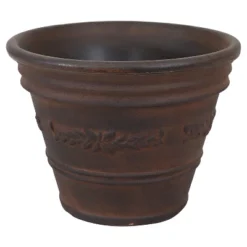 Sunnydaze Decor Sunnydaze Indoor/Outdoor Patio, Garden, Or Porch Weather-Resistant Double-Walled Laurel Flower Pot Planter - 13" - Rust Finish -Sunnydaze Decor GUEST f645af68 7250 428b afb1 c352a4eae2b9