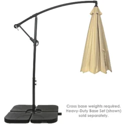 Sunnydaze Decor Sunnydaze Outdoor Steel Offset Cantilever Pool Patio Umbrella With Crank And Cross Base - 10' -Sunnydaze Decor GUEST f6692bc6 85ae 44f7 9e46 2e2a8954b90b