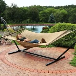 Sunnydaze Decor Sunnydaze Large Double Wide Two-Person Polyester Rope Hammock With Spreader Bars - 600 Lb Weight Capacity 16 Sunnydaze Decor Sunnydaze Large Double Wide Two-Person Polyester Rope Hammock With Spreader Bars - 600 Lb Weight Capacity -Sunnydaze Decor GUEST f717ca0f 32c3 4424 8d5c 12f884aca55c