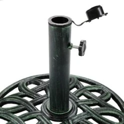Sunnydaze Decor Sunnydaze Outdoor Heavy-Duty Cast Iron Decorative Design Patio Yard Round Umbrella Base Stand - 17" - Green -Sunnydaze Decor GUEST f8a8c943 9fc5 4595 8a57 a5ef59e4c6e5