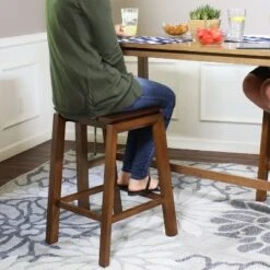 Sunnydaze Decor Sunnydaze Set Of 2 Indoor Wooden Backless Counter-Height Stools - Dark Walnut - 25" -Sunnydaze Decor GUEST f90b9f25 8679 47bf b6ac b56870b6f55d