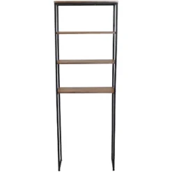 Sunnydaze Decor Sunnydaze 4 Shelf Iron And Veneer Over The Toilet Etagere Bathroom Storage Cabinet Space Saver -Sunnydaze Decor GUEST f9ce52bc fb5a 4eae 8627 223a02dc1b2d