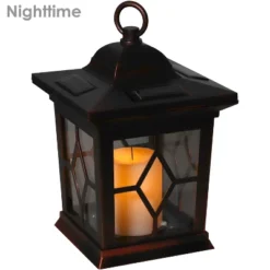 Sunnydaze Decor Sunnydaze Outdoor Lucien Hanging Tabletop Solar LED Rustic Farmhouse Decorative Candle Lantern - 9" -Sunnydaze Decor GUEST fa381ff4 1765 4f0b 9cf5 597570ba7a9e