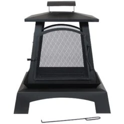 Sunnydaze Decor Sunnydaze Outdoor Camping Or Backyard Steel Pagoda Style Fire Pit With Log Poker And Wood Grate - 32" - Black 14 Sunnydaze Decor Sunnydaze Outdoor Camping Or Backyard Steel Pagoda Style Fire Pit With Log Poker And Wood Grate - 32" - Black -Sunnydaze Decor GUEST fac4bbc1 2406 4d79 b1b4 9a1806a2d43b