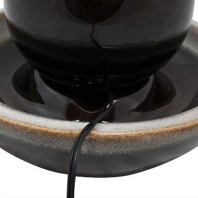 Sunnydaze Decor Sunnydaze Indoor Home Office Tabletop Modern Orb Smooth Glazed Ceramic Water Fountain Feature - 7" - Dark Brown 7 Sunnydaze Decor Sunnydaze Indoor Home Office Tabletop Modern Orb Smooth Glazed Ceramic Water Fountain Feature - 7" - Dark Brown - Image 5
