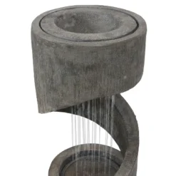 Sunnydaze Decor Sunnydaze 31"H Electric Polyresin Showering Spiral Column Outdoor Water Fountain With LED Light -Sunnydaze Decor GUEST faff7d07 c455 41ae b98c 7b9b61d8b183