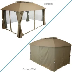Sunnydaze Decor Sunnydaze Soft Top Rectangle Patio Gazebo With Screens And Privacy Walls For Backyard, Garden Or Deck - 10' X 13' -Sunnydaze Decor GUEST fbe2ed18 f00d 4efa 8bdb 858cf399866c
