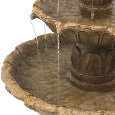 Sunnydaze Decor Sunnydaze 46"H Electric Polystone 3-Tier Classic Tulip Outdoor Water Fountain 8 Sunnydaze Decor Sunnydaze 46"H Electric Polystone 3-Tier Classic Tulip Outdoor Water Fountain - Image 6