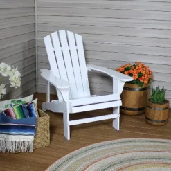 Sunnydaze Decor Sunnydaze Fir Wood Painted Finish Coastal Bliss Outdoor Adirondack Chair