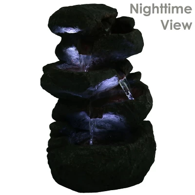 Sunnydaze Decor Sunnydaze Indoor Home Decorative Relaxing Stacked Rocks Tabletop Water Fountain With LED Lights - 10" 4 Sunnydaze Decor Sunnydaze Indoor Home Decorative Relaxing Stacked Rocks Tabletop Water Fountain With LED Lights - 10" - Image 2