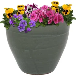 Sunnydaze Decor Sunnydaze Resort Outdoor/Indoor High-Fired Glazed UV And Frost-Resistant Ceramic Flower Pot Planter With Drainage Holes - 13" Diameter -Sunnydaze Decor GUEST fee5c495 d84c 43cb aa8d bbf1b2ef21db